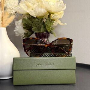 Longchamp Brown Gradient Sunglasses with Case